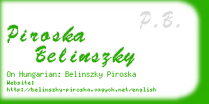 piroska belinszky business card